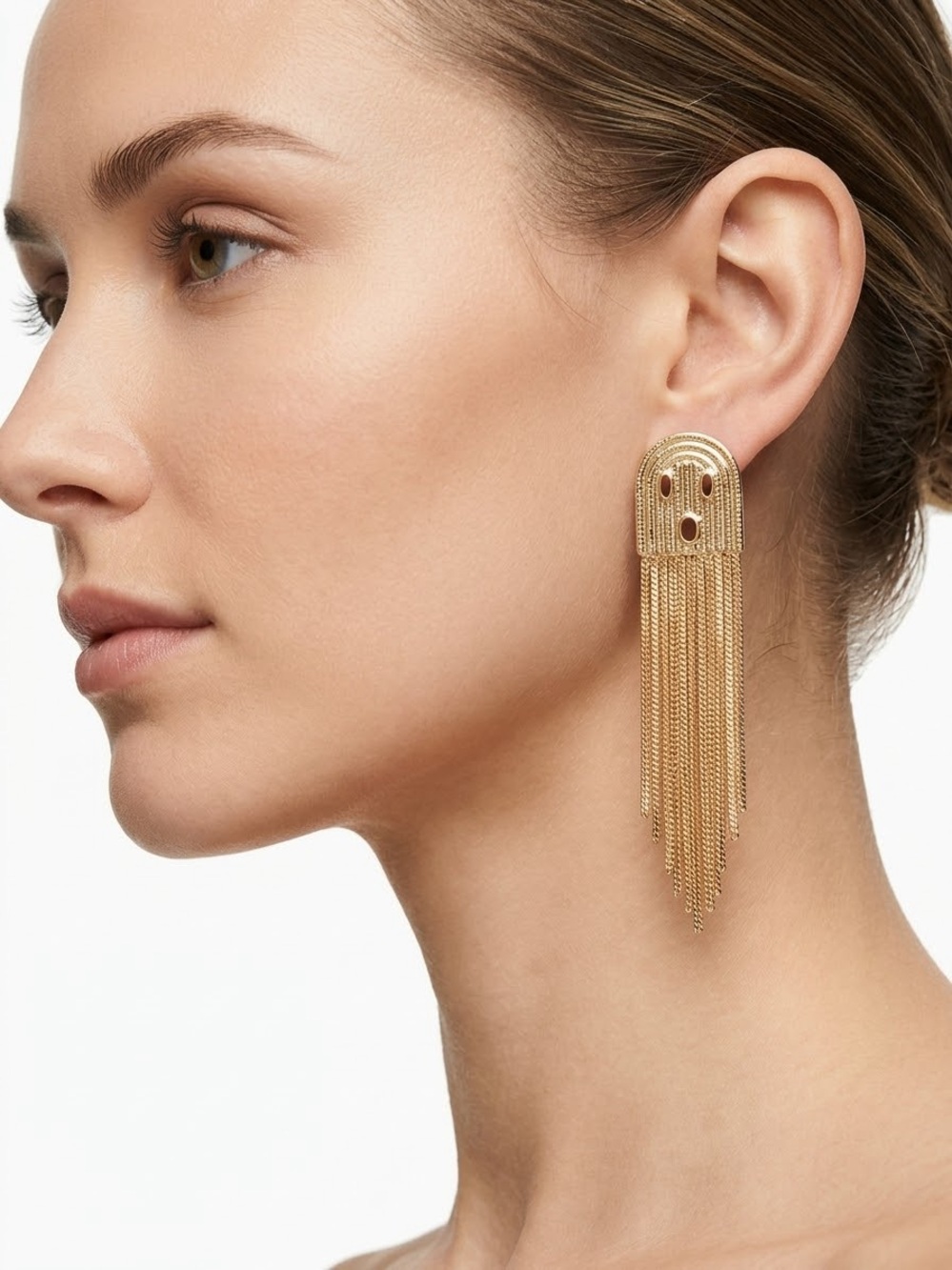 Gold Fringe Drop Earrings - Women Jewelry